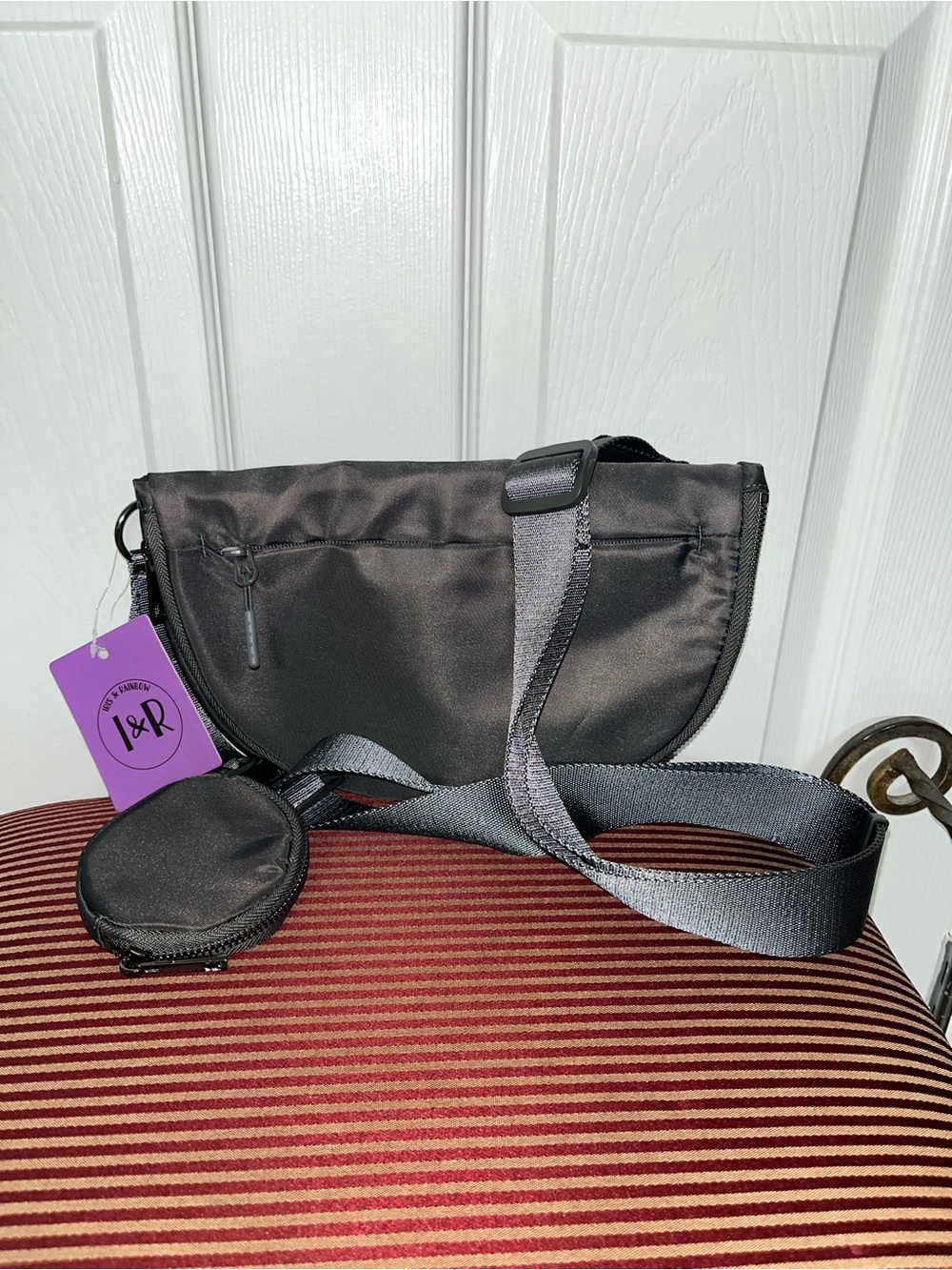 Iris & Rainbow Dark Grey Pockets Full of Hope Crossbody Bag with Coin Wallet - Picture 8 of 10